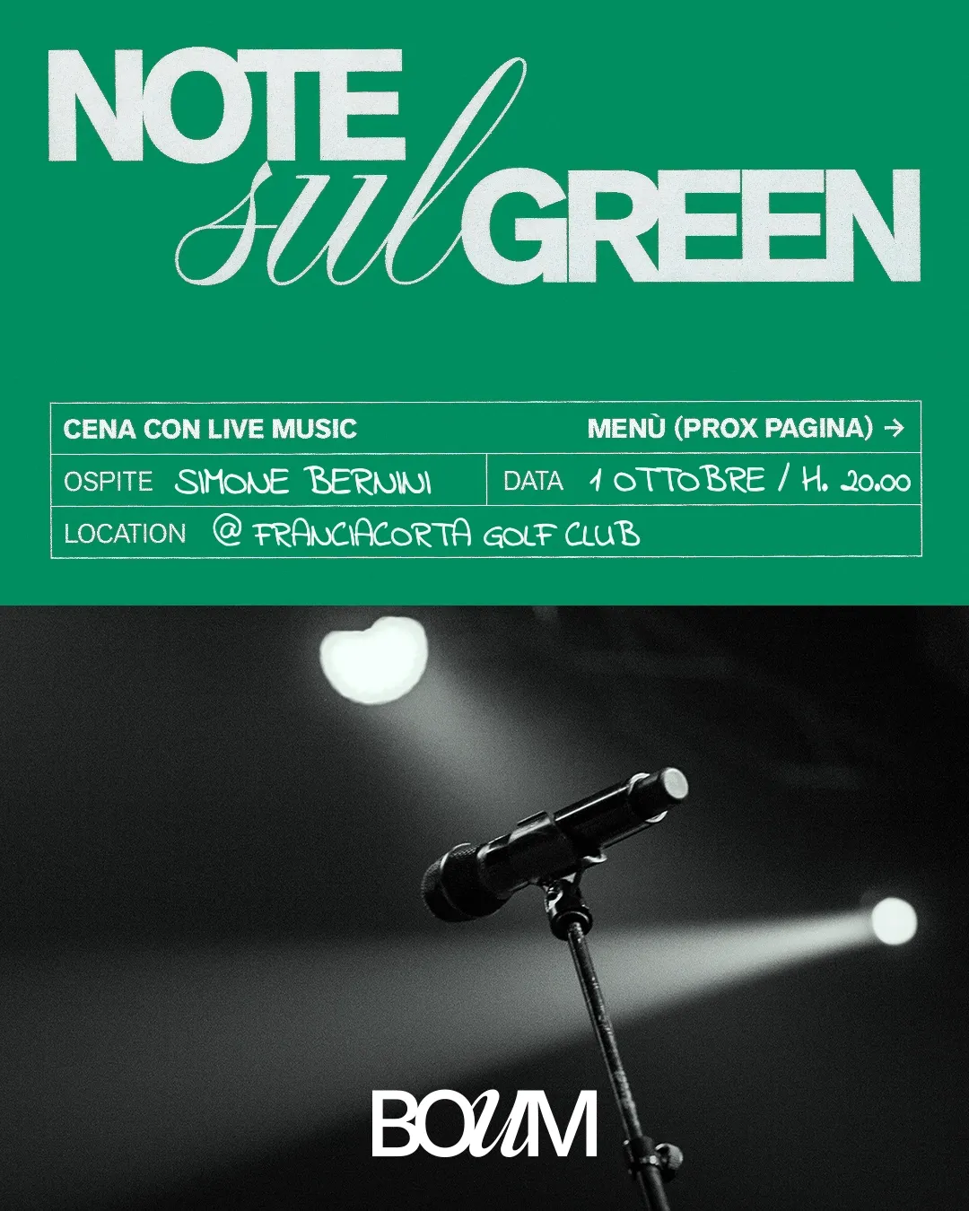 Locandina Note sul Green, cena con live music